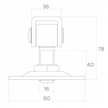 Zawias Do Bramy Furtki Regulowany M16 ocyn 80x80x4