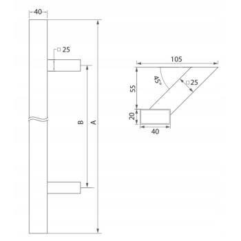 ANTABA POCHWYT UCHWYT INOX DO FURTKI DRZWI 45° 800MM 80CM NIERDZEWNY