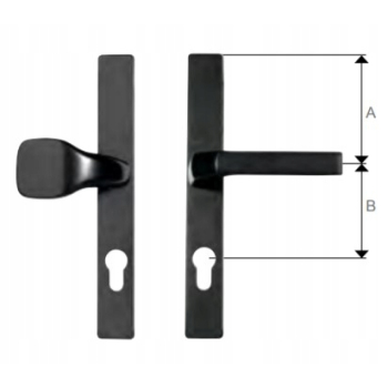 Klamka gałka do furtki bramy drzwi H240 roz. 90mm