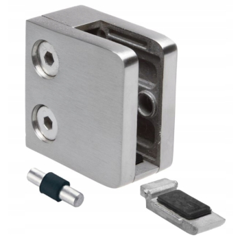 UCHWYT DO SZKŁA SZYBY BALUSTRADY INOX 45x45 płaski słupek z podporą