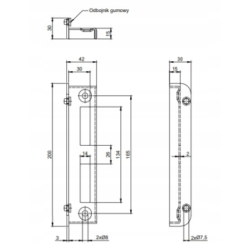 Zaczep Odbojnik Do Furtki Ograniczni Antracyt 7016