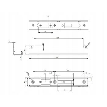 Kaseta elektrozaczepu do furtki 40x17 CZARNA 9005