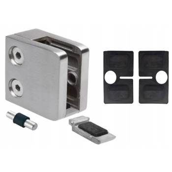 UCHWYT DO SZKŁA SZYBY BALUSTRADY INOX 45x45 płaski słupek z podporą