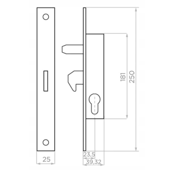 Zamek Hakowy Do Bramy Przesuwnej Drzwi KOWAL H40