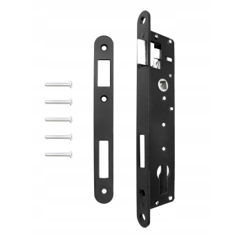 Zamek wąski wpuszczany do furtki drzwi bramy 90/22 POLSKI czarny